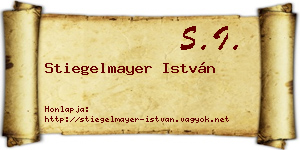 Stiegelmayer István névjegykártya